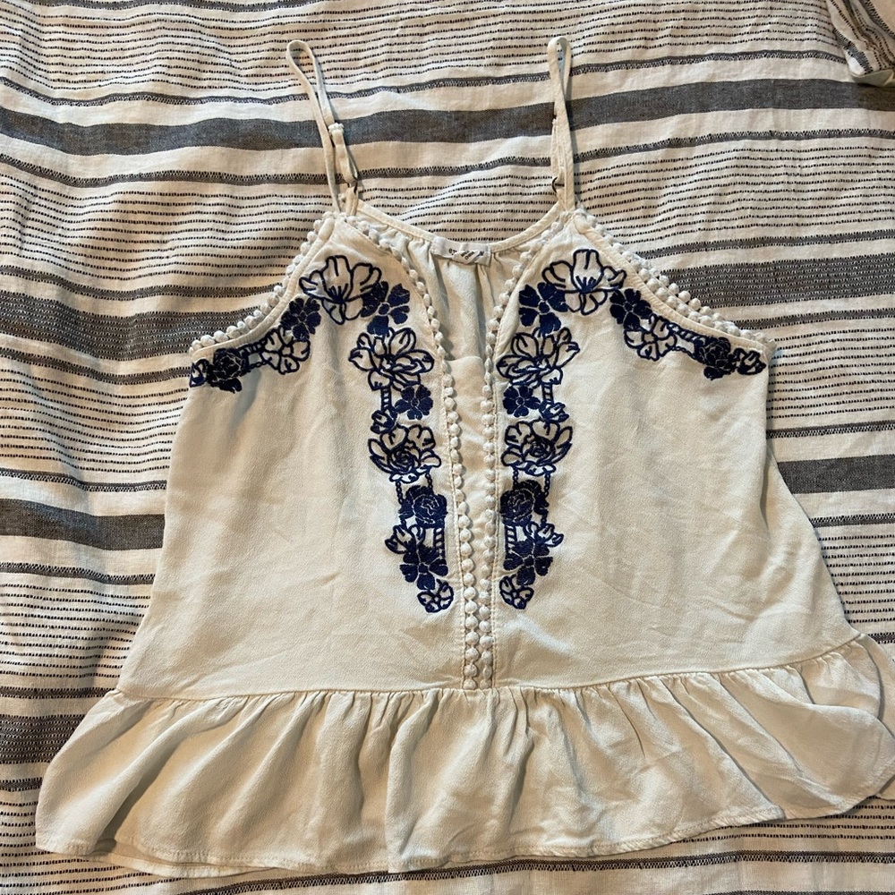 Embroidered detail tank